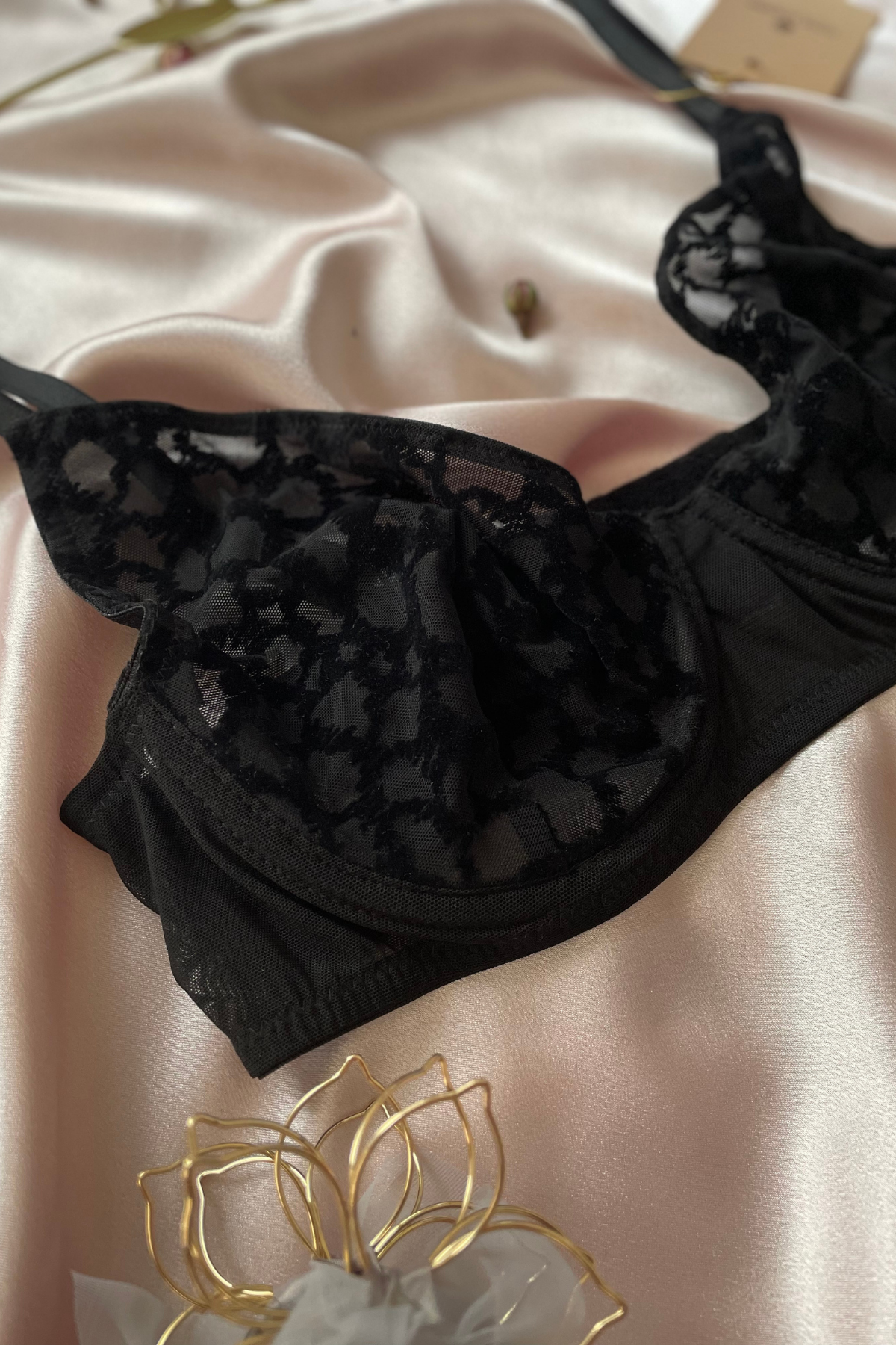 Kadın Siyah Leopar Desenli Balenli Transparan detaylı Günlük Kullanım Sütyen-Isla Siyah - 85