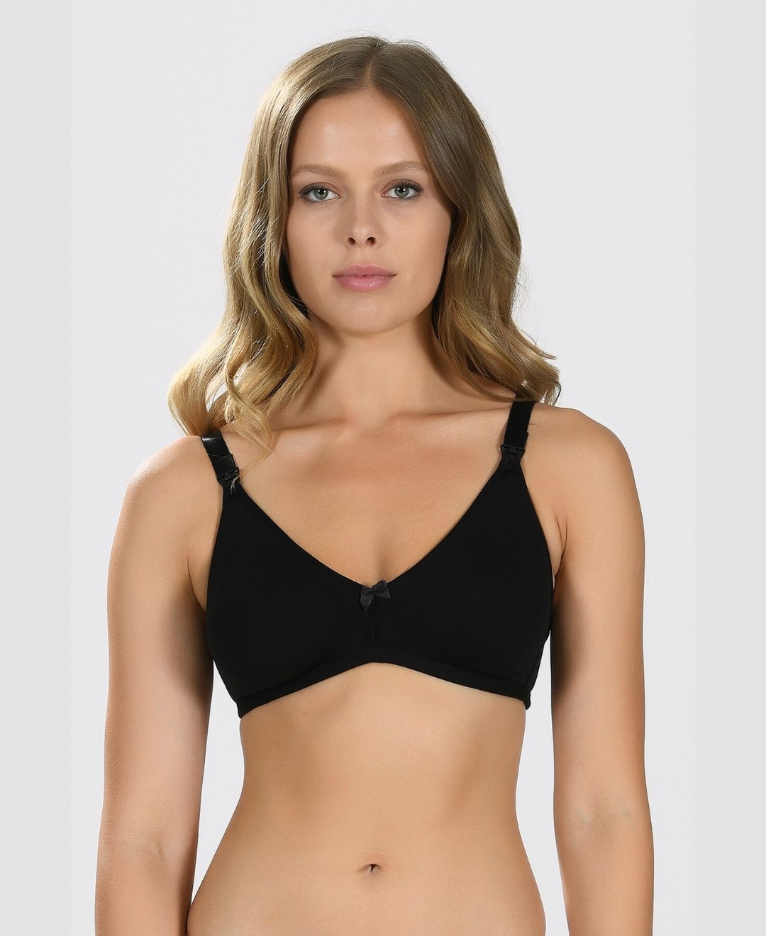 NBB Pamuklu Dikişsiz Kapsız Balensiz Seamless Emzirme Sütyeni -3581 Siyah - 75