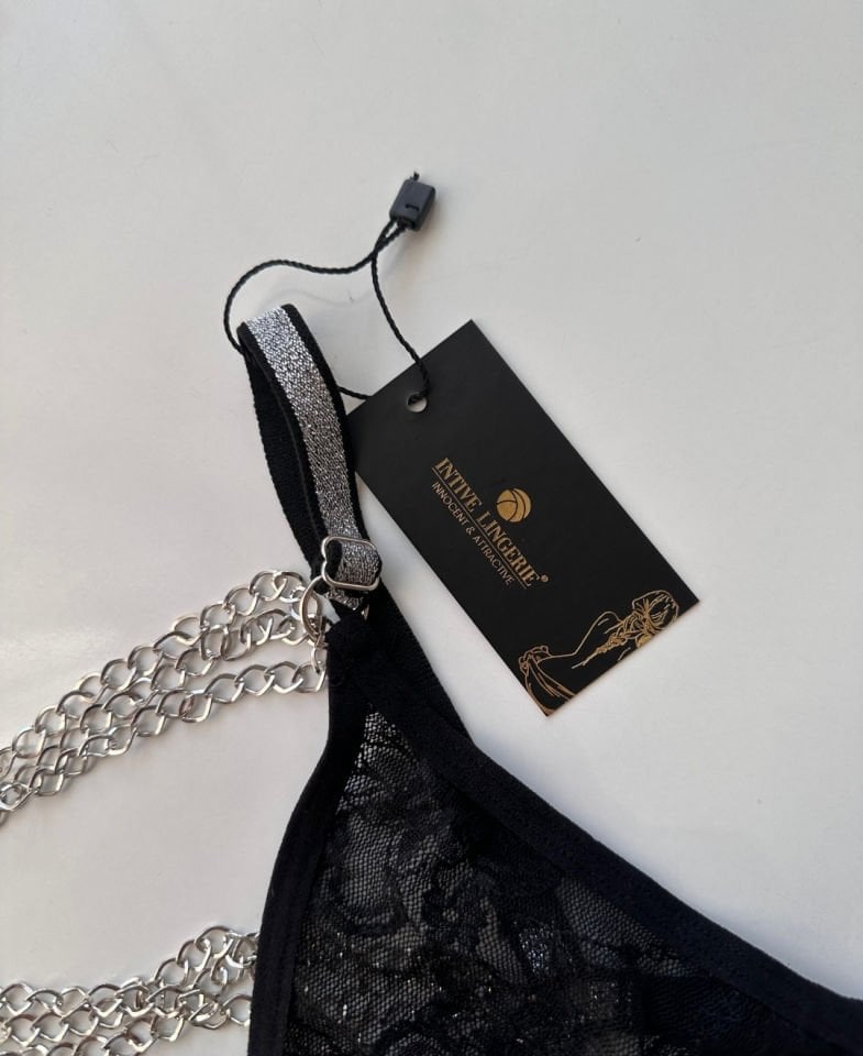 Gümüş Parlak İpli Zincirli Ayarlanabilir Fantezi G-String 101-SILVER