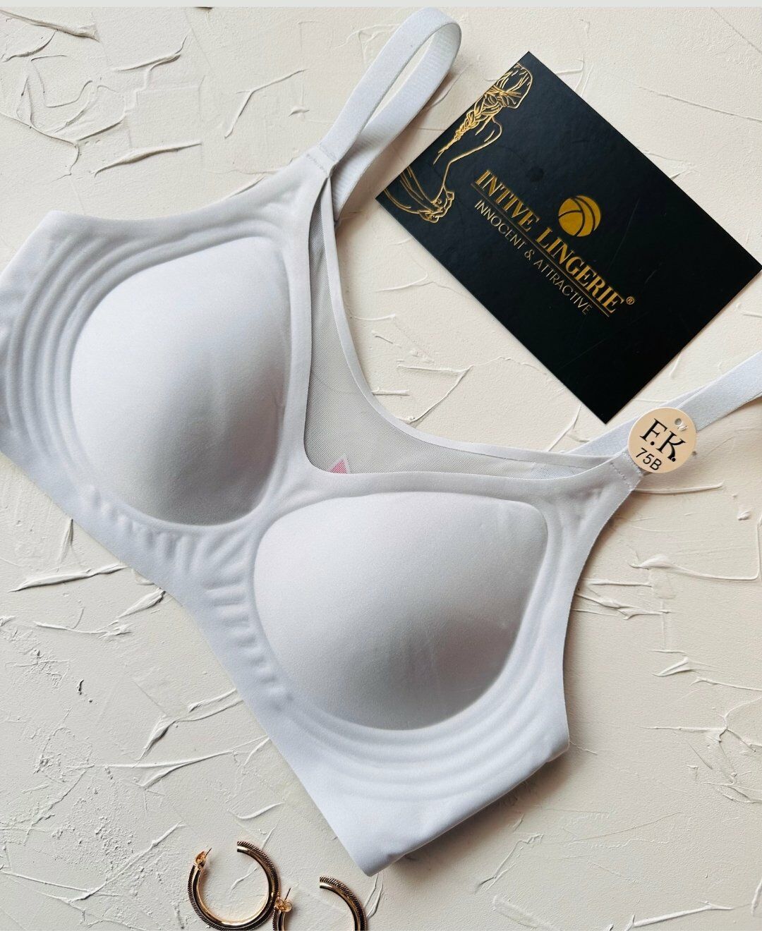 Audrey Önü Esnek File Detaylı Hafif Destekli Balensiz Dikişsiz İz Belli Etmez Kopçalı Sütyen Gri - 75B