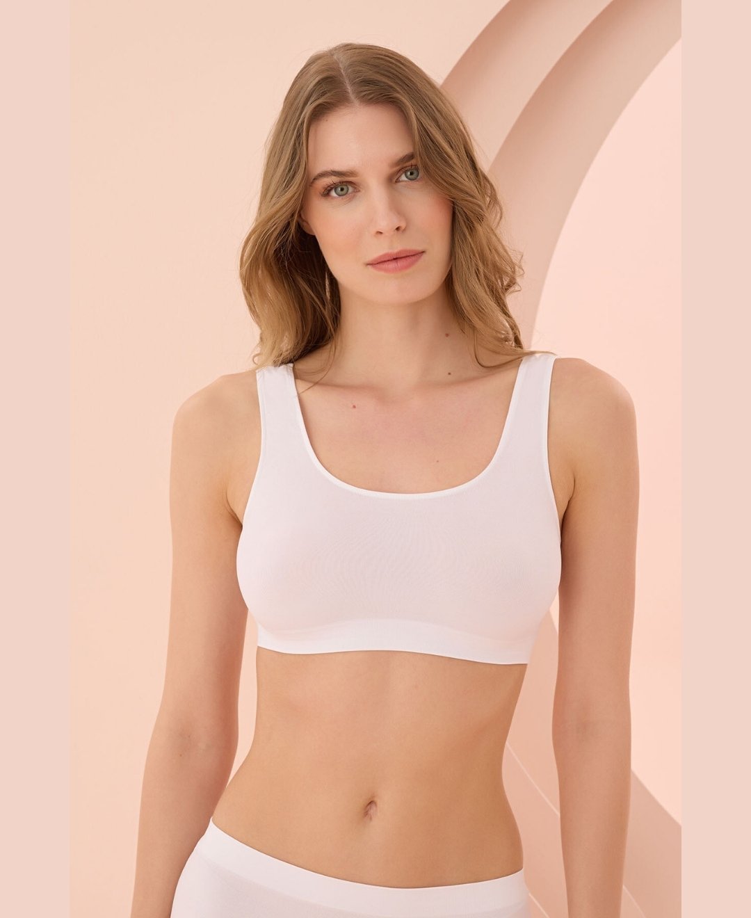 NBB Dikişsiz Seamless Kalın Askılı Desteksiz Balensiz Sütyen/Büstiyer-2410 Beyaz - L