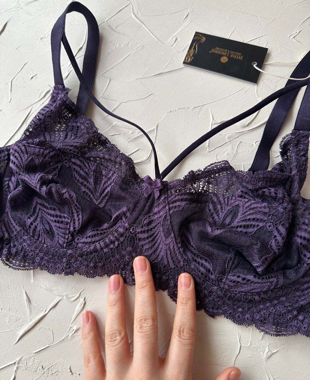 Tyla Dantelli C Cup Önü Şeritli Günlük Kullanım Balenli Şık Toparlayıcı Sütyen Mor - 90C