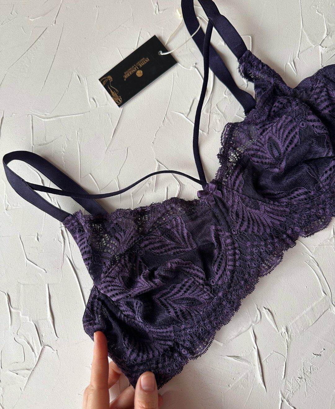 Tyla Dantelli C Cup Önü Şeritli Günlük Kullanım Balenli Şık Toparlayıcı Sütyen Mor - 90C