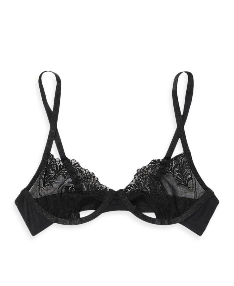 Kadın Siyah Dekolte Detatlı Dantelli Seksi Sütyen (Limited) Siyah - 80