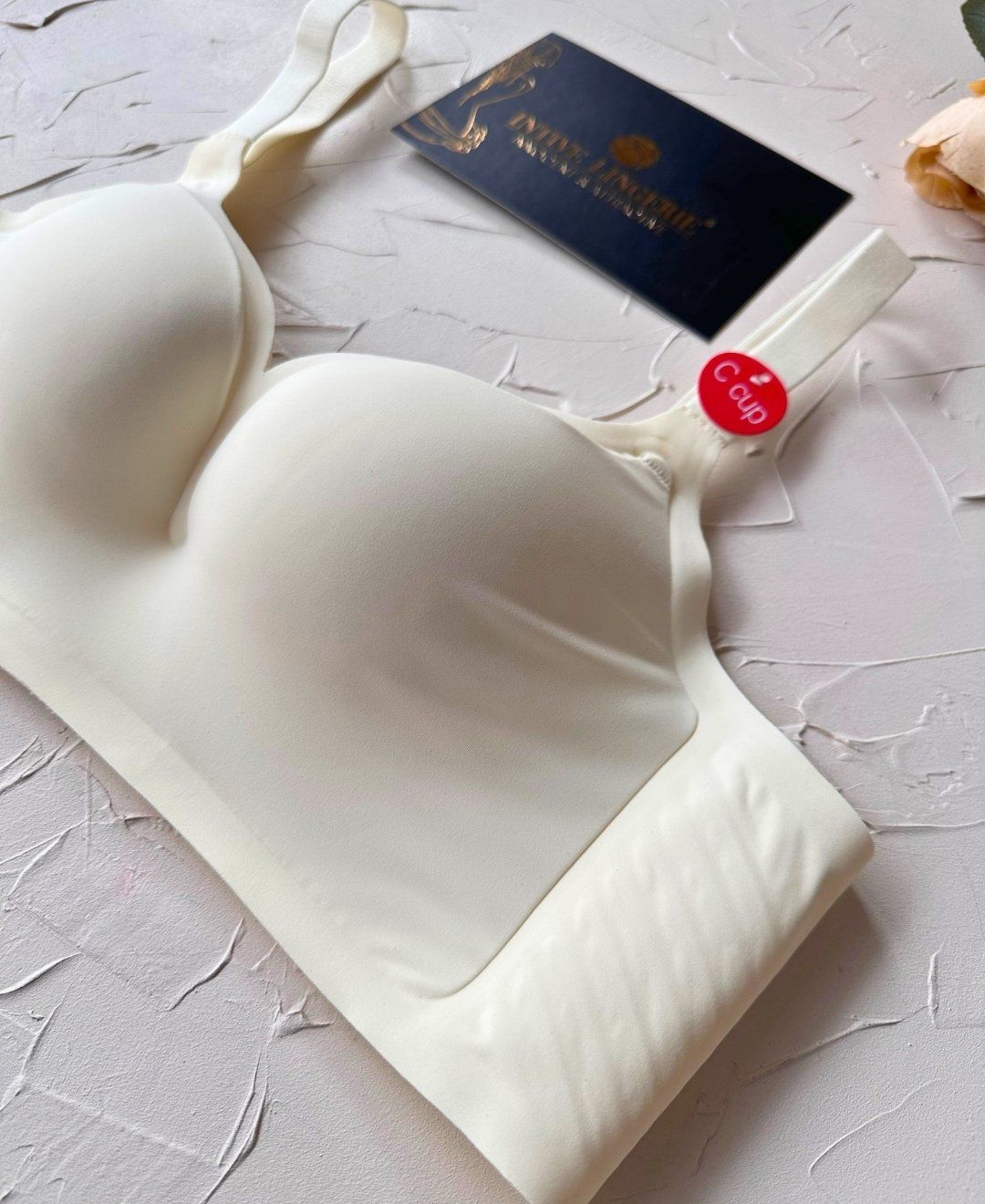 Marie İthal Dikişsiz Balensiz Destekli Toparlayıcı Özellikli Kalın Askılı C Cup Kaliteli Sütyen Ekru - 90C