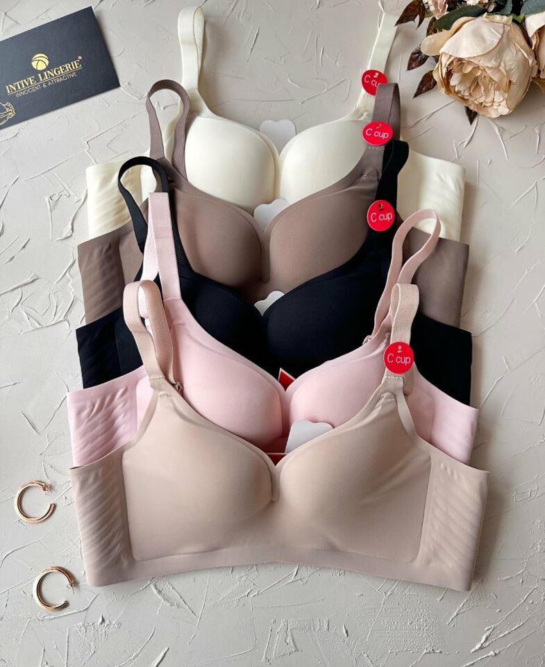 Marie İthal Dikişsiz Balensiz Destekli Toparlayıcı Özellikli Kalın Askılı C Cup Kaliteli Sütyen Ekru - 90C