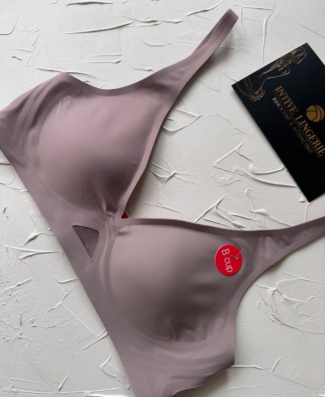 Eleanor Önü ve Yanı Dantel Detaylı Dikişsiz Lazer Kesim İnce Askılı V Yaka Hafif Destekli Sütyen Vizon - 80B