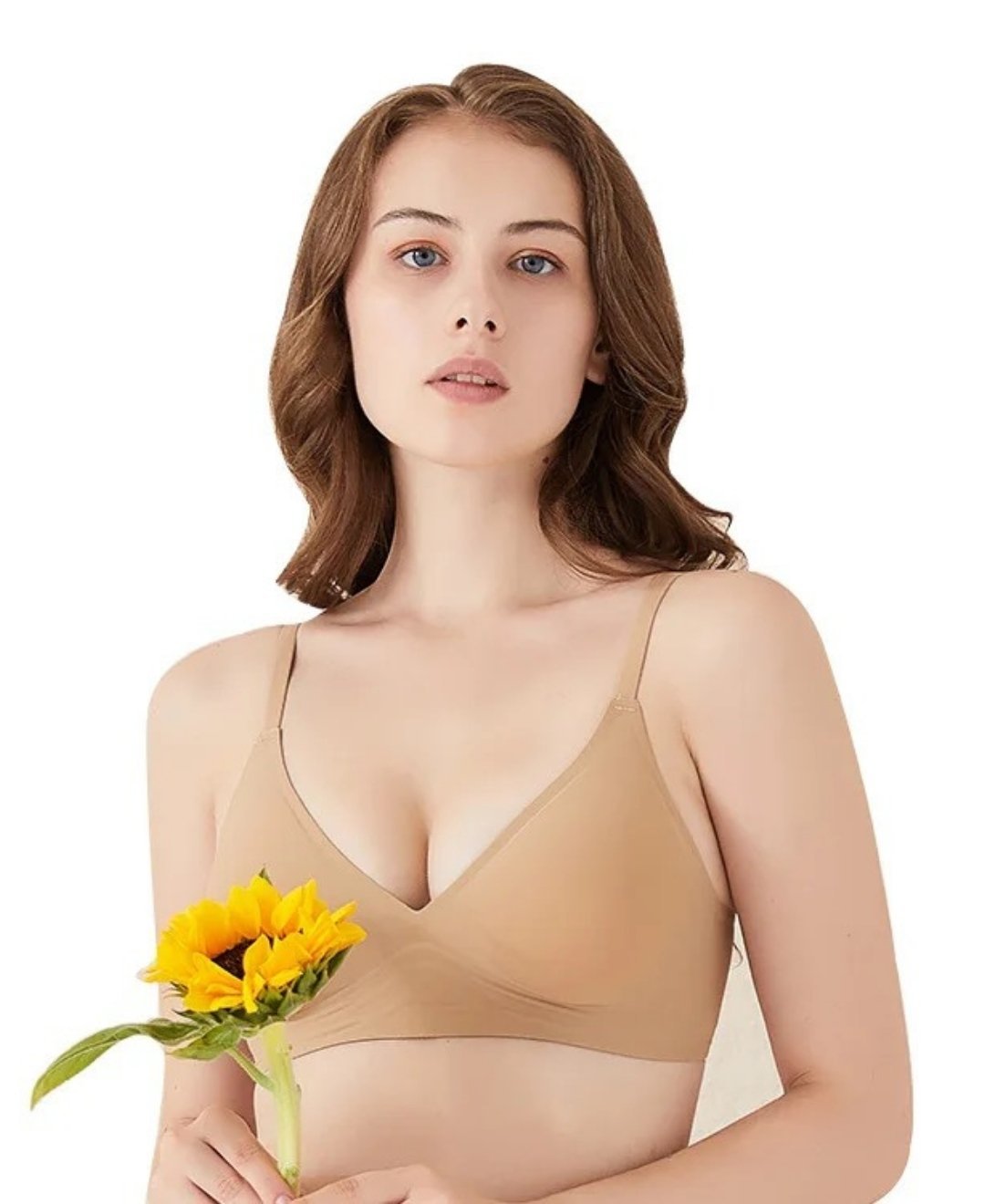 Carma İthal Balensiz Dikişsiz İce-Silk Yarı Push-up İnce Askılı Sütyen Bej - S