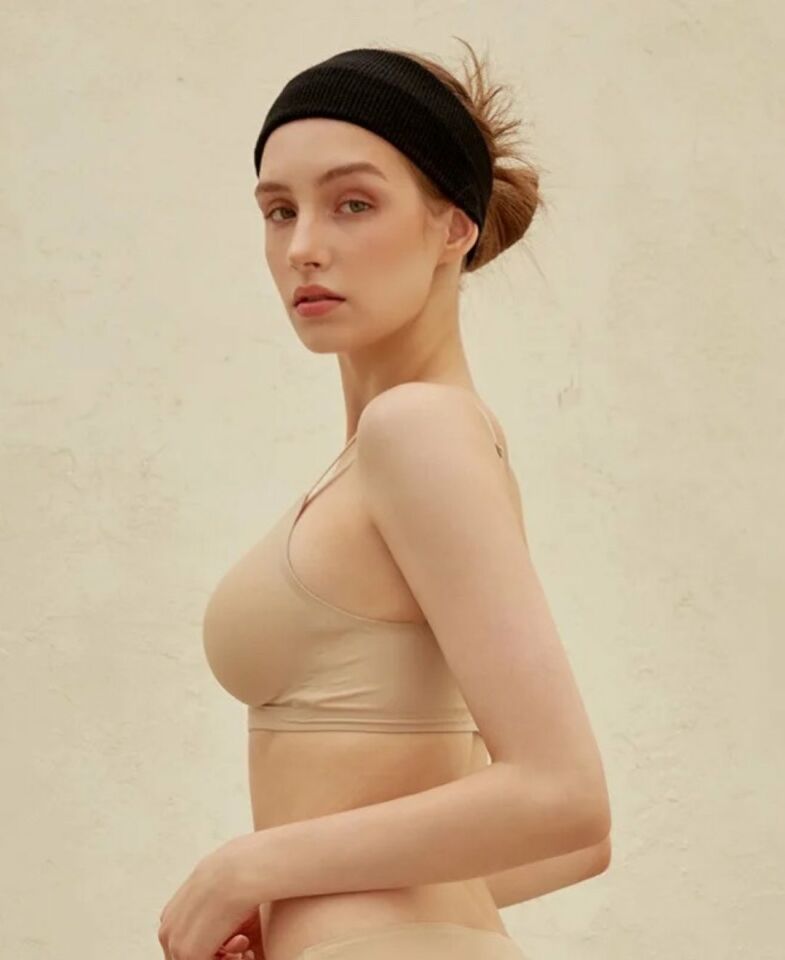 Carma İthal Balensiz Dikişsiz İce-Silk Yarı Push-up İnce Askılı Sütyen Bej - S