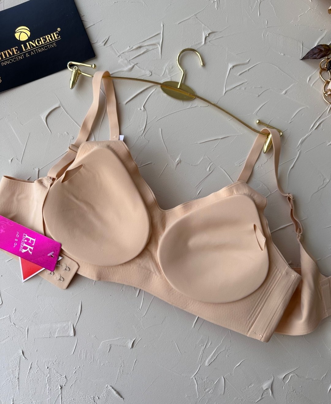 Carma İthal Balensiz Dikişsiz İce-Silk Yarı Push-up İnce Askılı Sütyen Bej - S