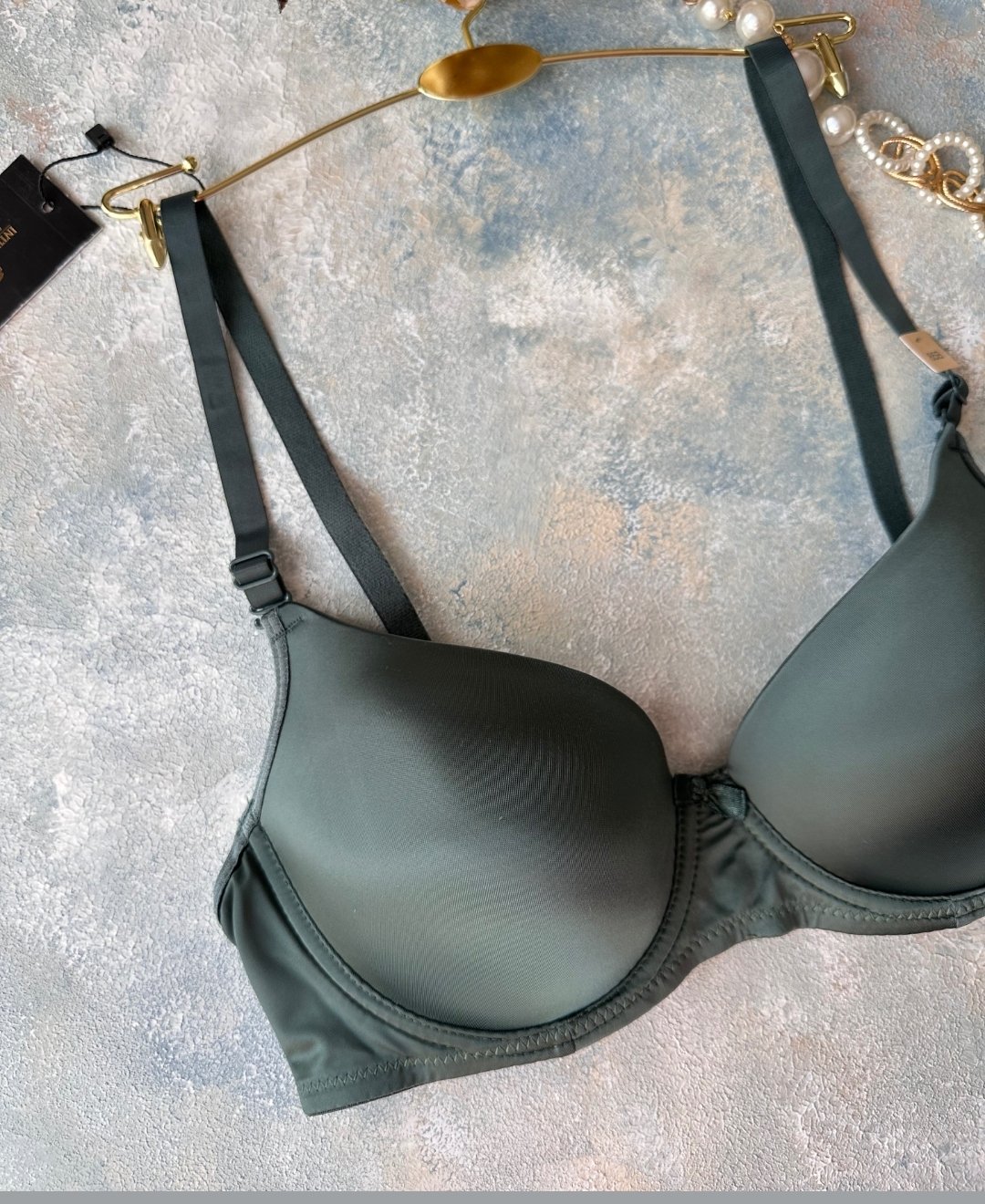 Günlük Kullanım Mikro Saten Balenli Boş Cup Parlak Kumaşlı Sütyen -118 Yeşil - 95B
