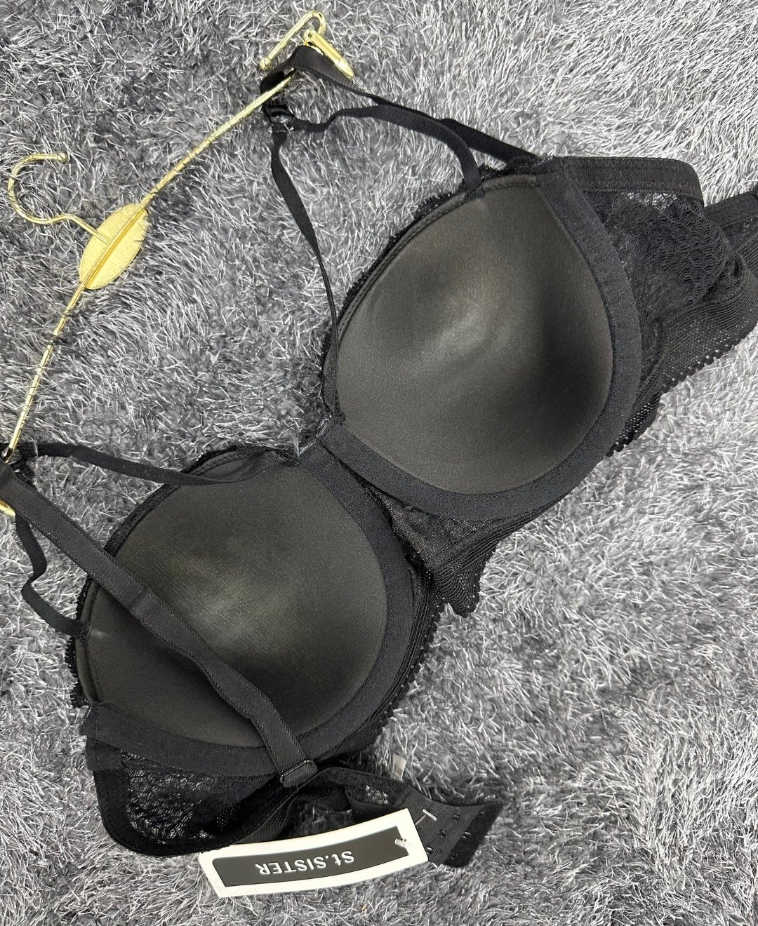 Yumuşak Dantelli Balenli Önü Şerit Detaylı Boş Cup Günlük Sütyen -22112 Siyah - 85