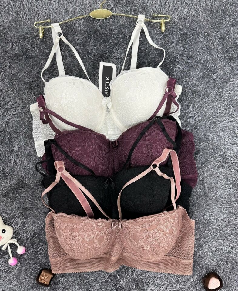 Yumuşak Dantelli Balenli Önü Şerit Detaylı Boş Cup Günlük Sütyen -22112 Siyah - 85