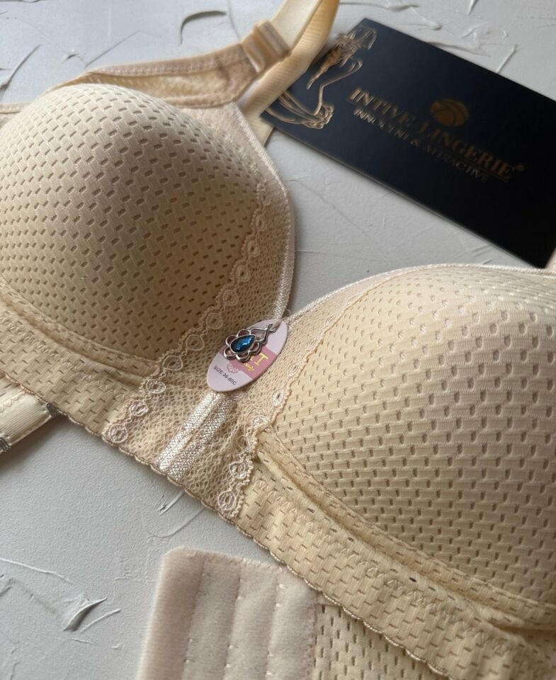 Maria Balensiz Delikli Nefes Alan Aksesuarlı Yandan Destekli Kalın Askılı C Cup Toparlayıcı Sütyen Krem - 100C