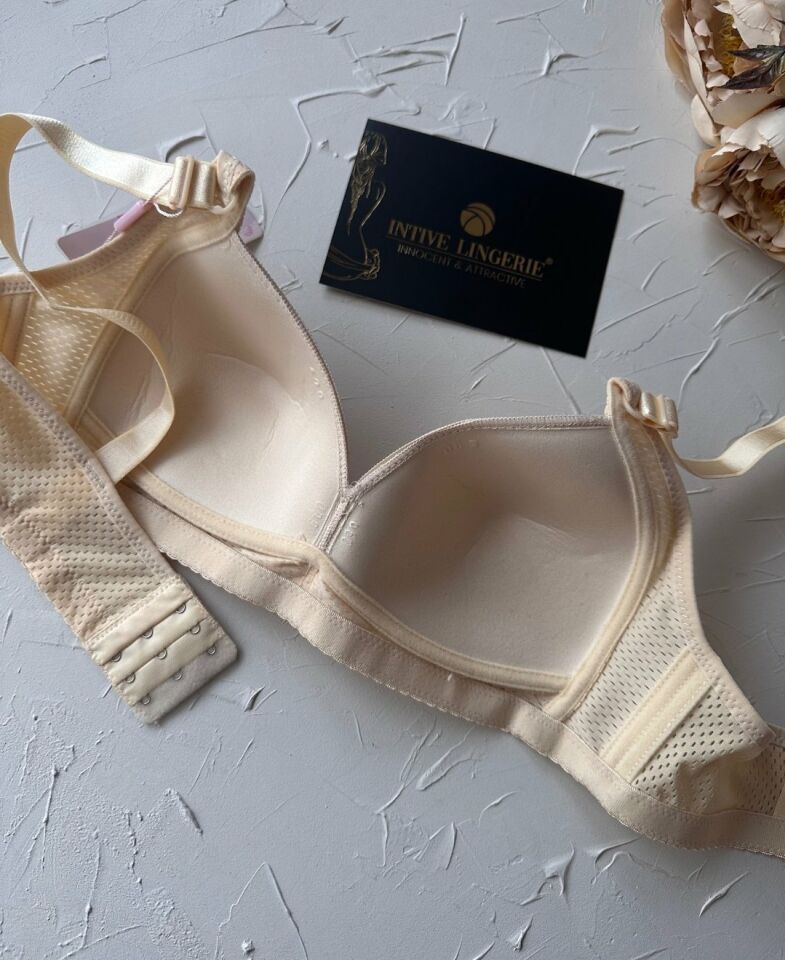 Maria Balensiz Delikli Nefes Alan Aksesuarlı Yandan Destekli Kalın Askılı C Cup Toparlayıcı Sütyen Krem - 100C