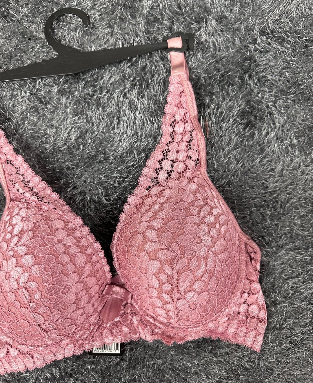 Dantelli Balenli Yumuşak Padli C Cup Hafif Günlük Sütyen -6010 Pembe - 100C