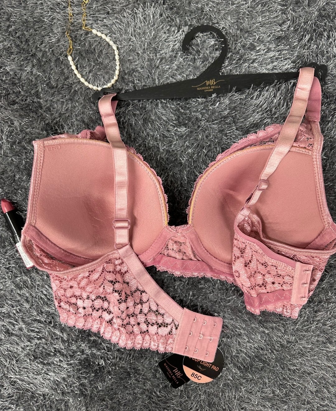 Dantelli Balenli Yumuşak Padli C Cup Hafif Günlük Sütyen -6010 Pembe - 100C