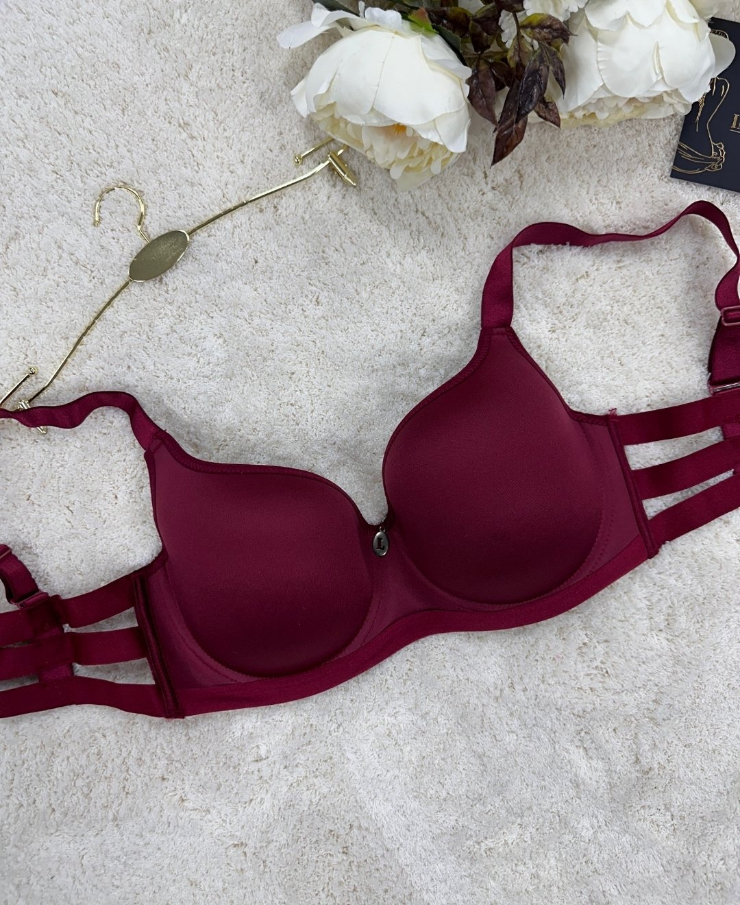 Le Jardin Marilyn Soft Cup Balenli Desteksiz Büyük Beden Sütyen -7015 Bordo - 95