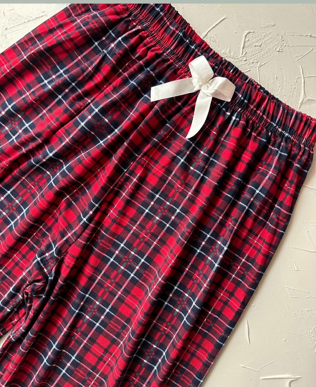 Lindros Kırmızı Siyah Ekose Desen Geniş Beden Seçenekli Kadife Pamuk Pijama Altı (S-4XL) Ekose - 3XL