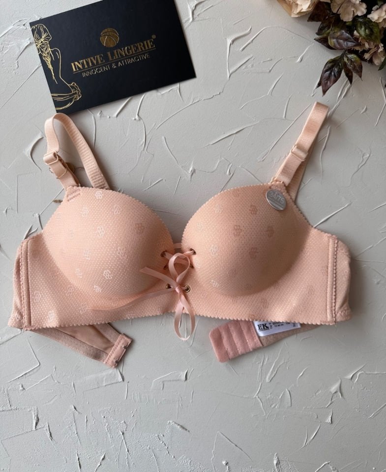 Alice İthal Balensiz Push-up Çiçek Desenli Önden Kurdeleli Sütyen Siyah - 80B