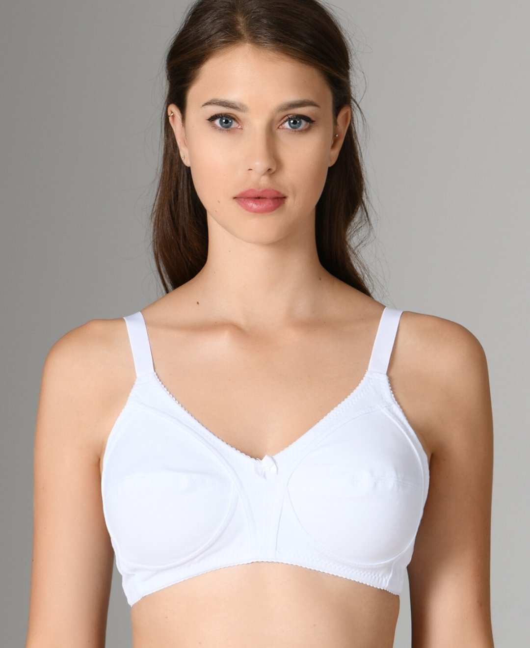 NBB Klasik Toparlayıcı Balensiz Desteksiz Penye Micro Sütyen (Beyaz, Siyah,Ten) Beyaz - 110