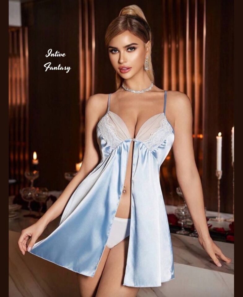 Intive Fantasy Bebek Mavisi Önü Tamamen Açık Göğsü ve Arkası Tül Detaylı Mini Gecelik Intive Fantasy Bebek Mavisi Önü Tamamen Açık Göğsü ve Arkası Tül Detaylı Mini Gecelik