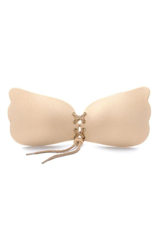 YNT Ten Toparlayıcı Dolgun Gösteren Silikonlu Kelebek Hayalet Sütyen 1027 Ten Rengi - S/M