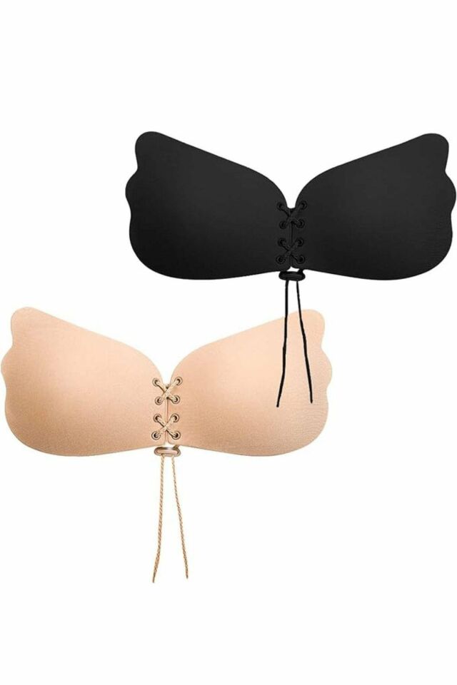 YNT Ten Toparlayıcı Dolgun Gösteren Silikonlu Kelebek Hayalet Sütyen 1027 Ten Rengi - S/M