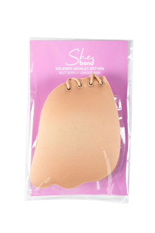 YNT Ten Toparlayıcı Dolgun Gösteren Silikonlu Kelebek Hayalet Sütyen 1027 Ten Rengi - S/M