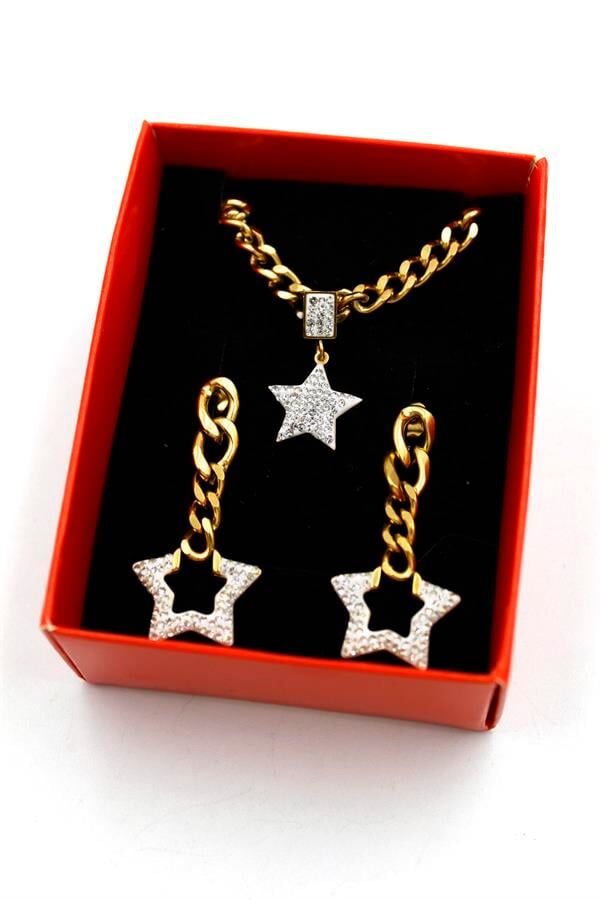 Yıldız Set Kolye - Altın Altın