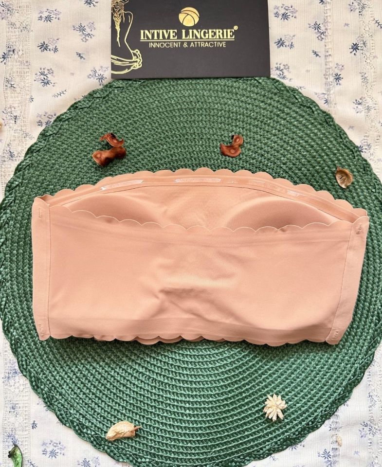 Hazel Silikonlu Askısız Balensiz Lazer Kesim Dikişsiz Çıkarılabilir Padli İthal Straplez Sütyen Bej - L