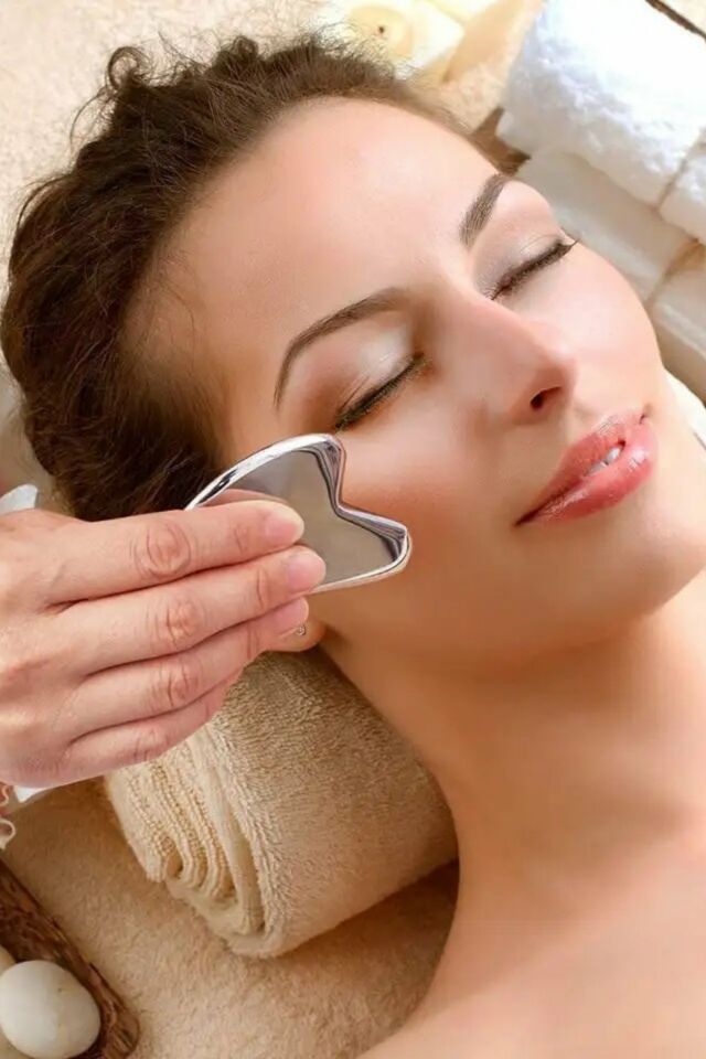 Çelik Stainless Steel Kırılmaz Dayanıklı Gua Sha Yüz Masaj Aparatı