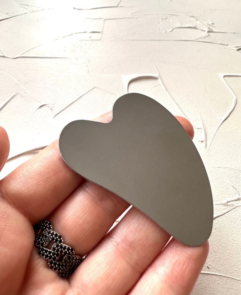 Çelik Stainless Steel Kırılmaz Dayanıklı Gua Sha Yüz Masaj Aparatı