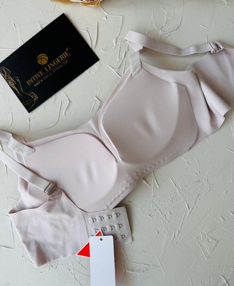 Olivia Balensiz Dikişsiz Lazer Kesim Hafif Destekli Önü Dantel Detaylı Yeni Nesil Sütyen (Intive Özel) Pudra  - 80B