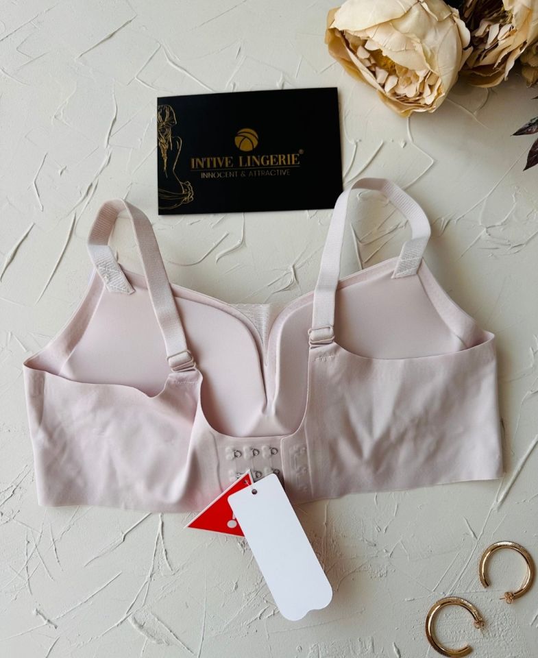 Olivia Balensiz Dikişsiz Lazer Kesim Hafif Destekli Önü Dantel Detaylı Yeni Nesil Sütyen (Intive Özel) Pudra  - 85B