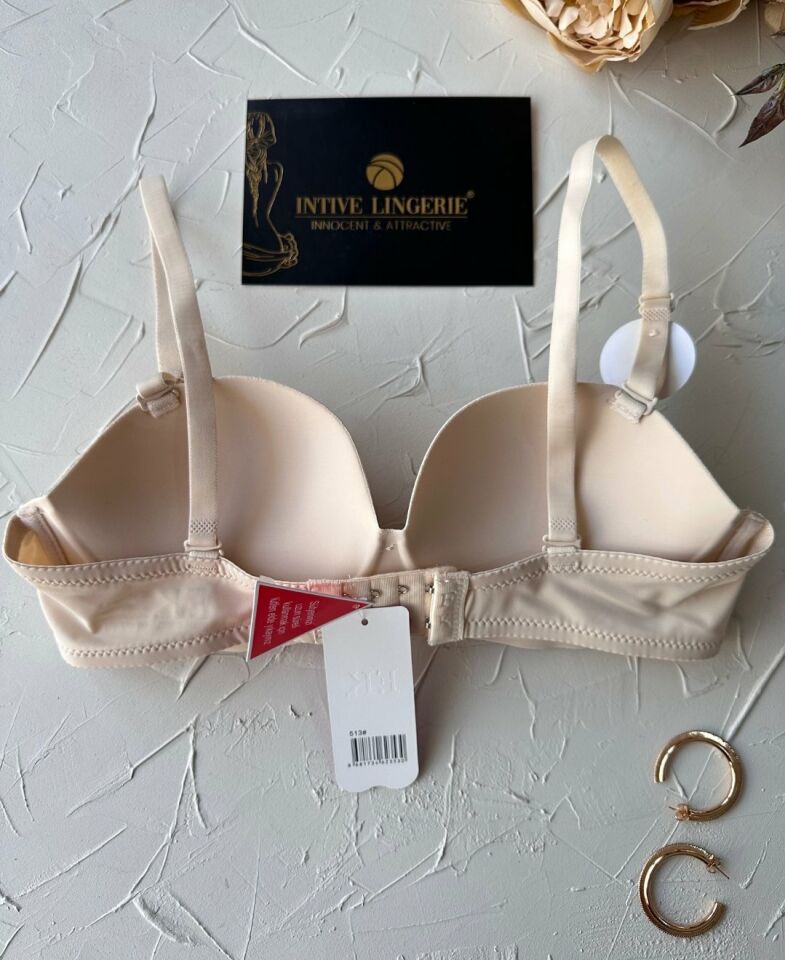 Violet Dikişsiz Lazer Kesim Double Push-Up Balensiz İz Belli Etmez Straplez Kesim Kaliteli Sütyen Ten - 75B