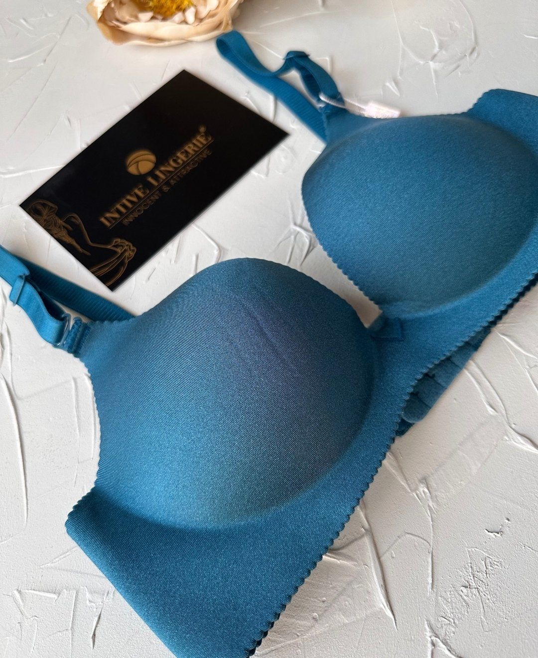 Angelina Push-up Balensiz Dikişsiz V Yaka İthal Kaliteli Düz Renk İz Belli Etmez Sütyen Petrol Mavisi - 75B