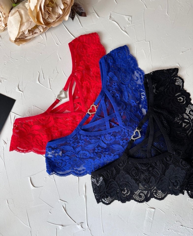 Intive Arkası Kalp Aksesuarlı Yumuşak Dantelli Brazilian Tanga