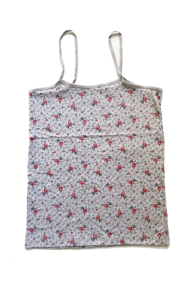 5 Adet Kadın Askılı Desenli Atlet Dantelli Empirme Pamuklu Penye D1-5 XXL