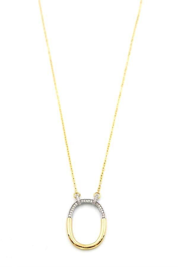 Taşlı Kolye - 14K Altın 14K Altın