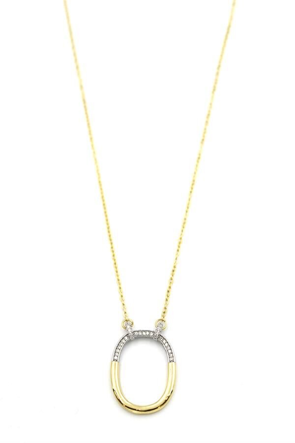 Taşlı Kolye - 14K Altın 14K Altın