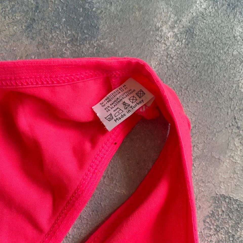 Kadın %95 Pamuklu Günlük Kullanım Seksi Yazılı Slip Neon Pembe/Kiss me I'm Sexy - S/M