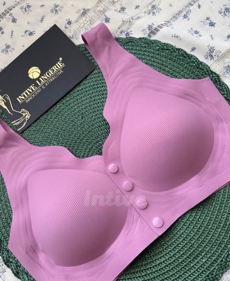 Elise İthal Fitilli Önü Çıtçıt Düğmeli Açılabilen Üstün Kalite Dikişsiz Bralet Lavanta Pembe - M
