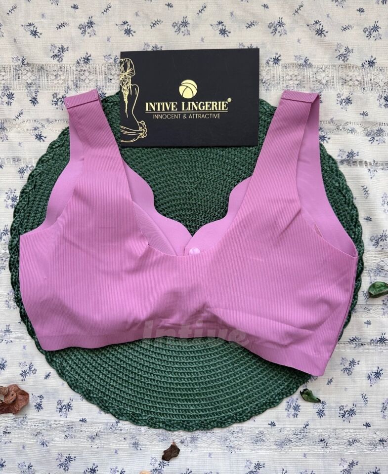 Elise İthal Fitilli Önü Çıtçıt Düğmeli Açılabilen Üstün Kalite Dikişsiz Bralet Lavanta Pembe - M