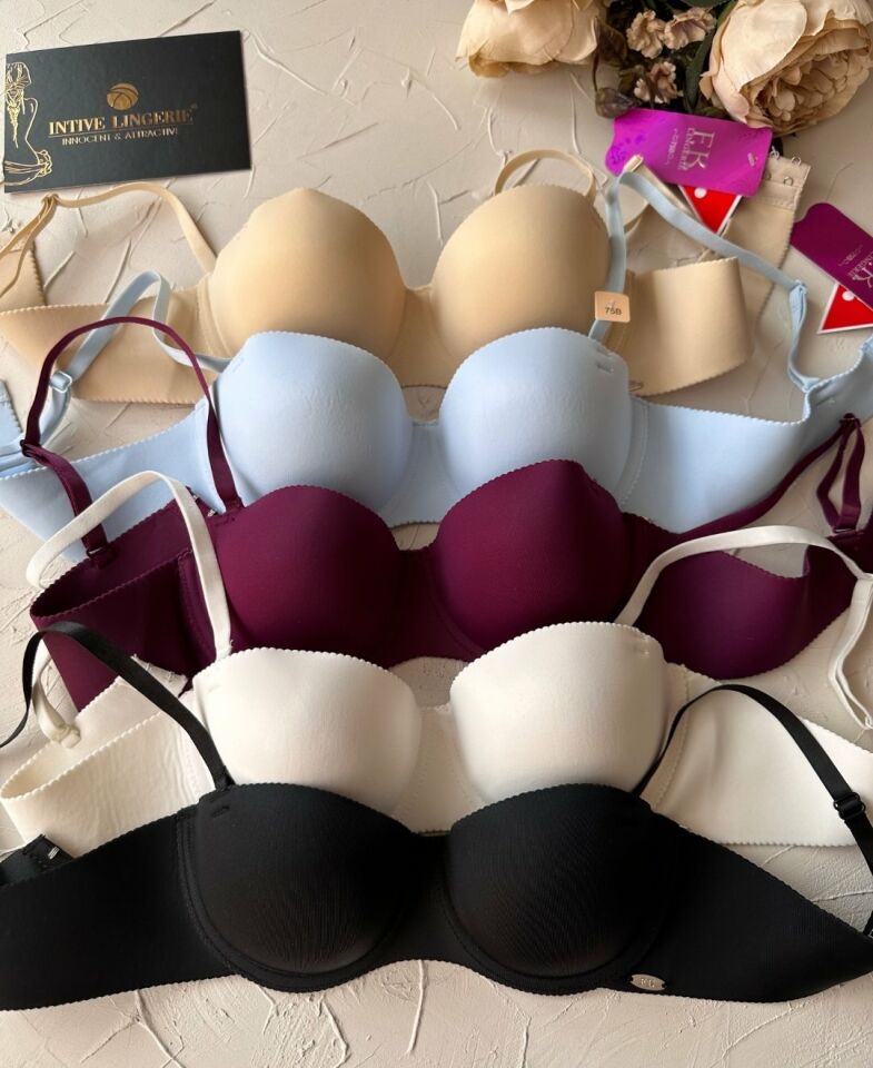 Billie İthal Lazer Kesim İz Belli Etmeyen Balenli Desteksiz Kaliteli Sütyen- FK382 Bebe Mavisi - 80B