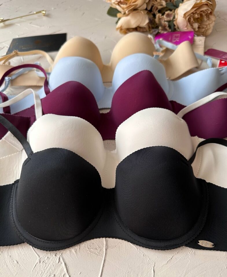 Billie İthal Lazer Kesim İz Belli Etmeyen Balenli Desteksiz Kaliteli Sütyen- FK382 Beyaz - 85B