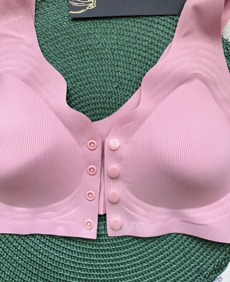 Elise İthal Fitilli Önü Çıtçıt Düğmeli Açılabilen Üstün Kalite Dikişsiz Bralet Pudra Pembe - M