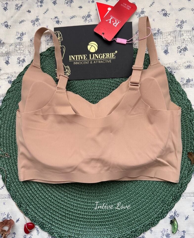 Intive PureForm Balensiz Dikişsiz Kopçasız Dokulu Seamless Bralet Sütyen (5 Renk) Koyu Bej - M/L