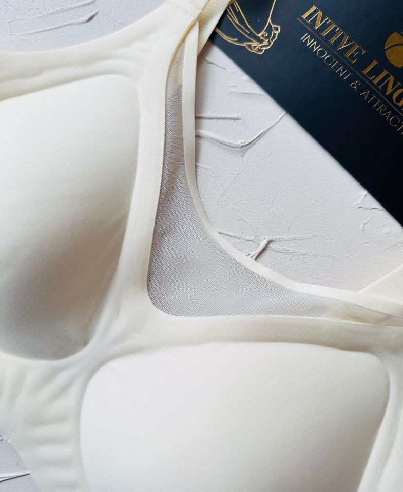 Audrey Önü Esnek File Detaylı Hafif Destekli Balensiz Dikişsiz İz Belli Etmez Kopçalı Sütyen Ekru - 95B