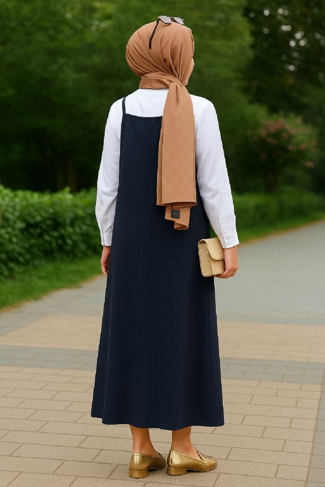 Kadın Lacivert Basic Ayarlanabilir Askılı Jile Elbise Kadın Lacivert Basic Ayarlanabilir Askılı Jile Elbise